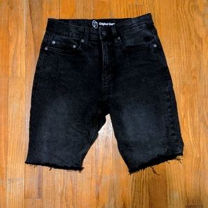Men's black denim shorts